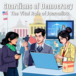 A digital poster depicting the significance of journalists in a democratic country