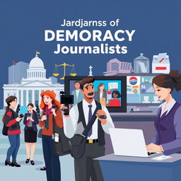 A digital poster depicting the significance of journalists in a democratic country