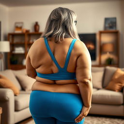 A 55-year-old plus-size Indian woman with a voluptuous body and sensual curves, featuring large breasts and wide hips