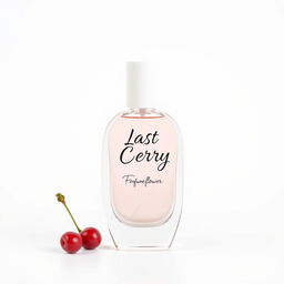 A simple perfume bottle with a clean and minimalist design, set against a pure white background