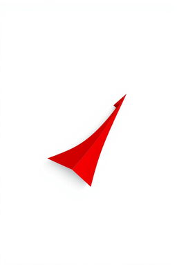 A minimalist design featuring a sleek, modern arrow with a sharp tip and smooth curves, prominently centered against a pure white background