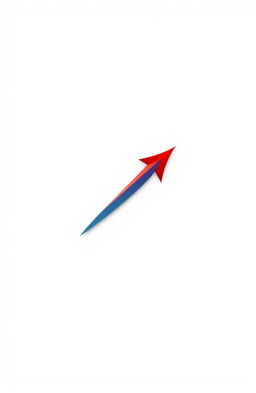 A minimalist design featuring a sleek, modern arrow with a sharp tip and smooth curves, prominently centered against a pure white background