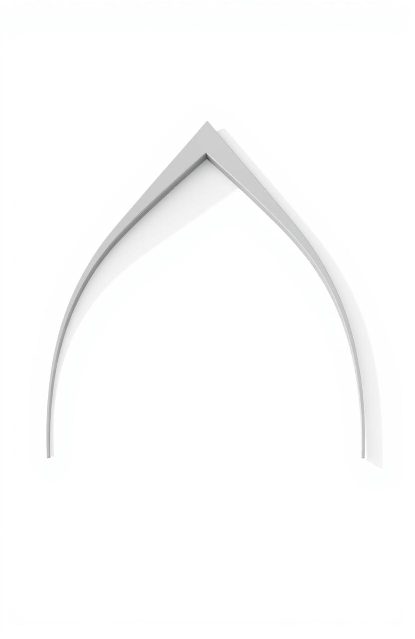 A stylized arrow arch, elegantly designed with smooth, curved lines and a glossy finish