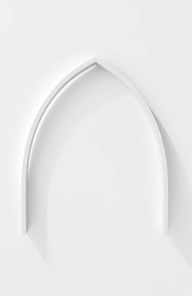 A stylized arrow arch, elegantly designed with smooth, curved lines and a glossy finish