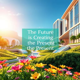 A breathtaking, futuristic landscape featuring stunningly beautiful architecture with warm, inviting colors