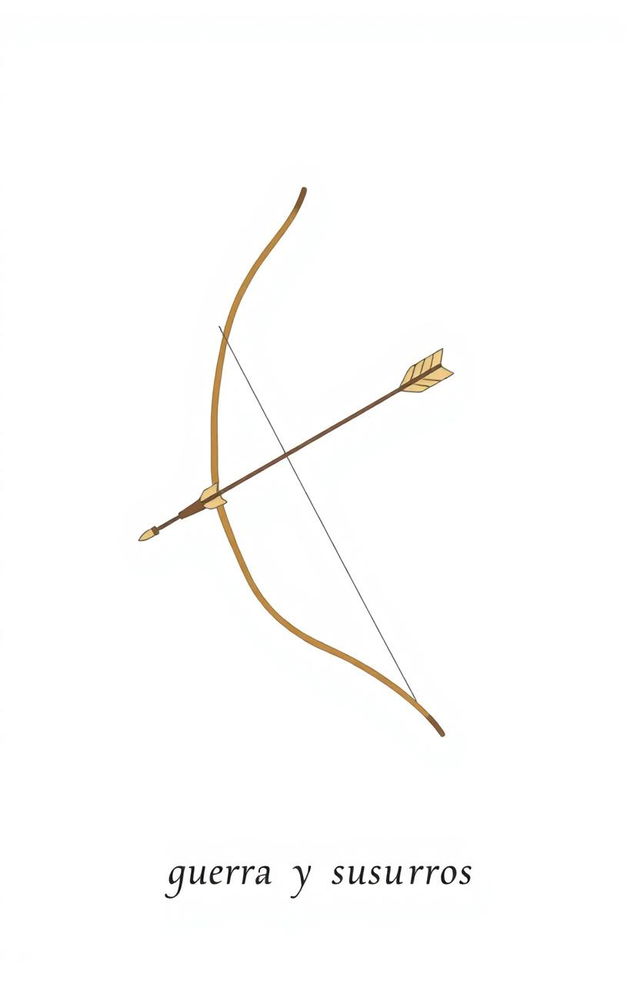 A minimalist illustration featuring a bow and arrow against a clean white background