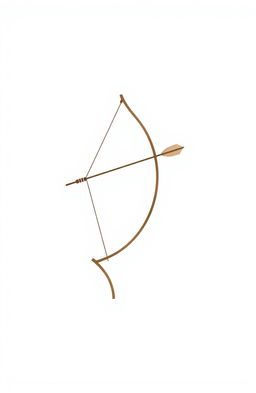 A minimalist illustration featuring a bow and arrow against a clean white background