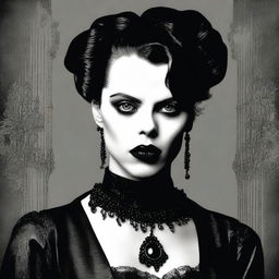 An exceptional digital art image features a woman who closely resembles actress Fairuza Balk