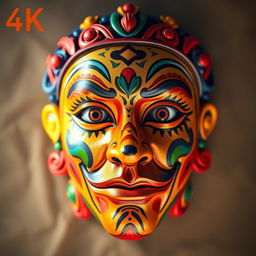 A highly detailed, artistic representation of a face on a mask