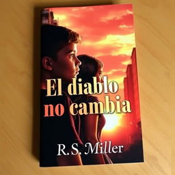 A captivating book cover featuring an urban background with a warm sunset glow, radiating hues of orange, pink, and gold