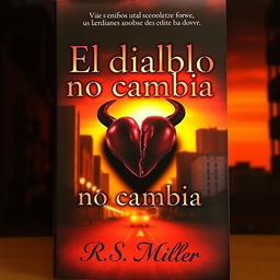 A book cover featuring an urban background with a sunset in dark and warm tones, creating a mysterious atmosphere