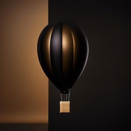 A luxurious scene with a black and gold balloon Featured prominently against a beautifully contrasted background