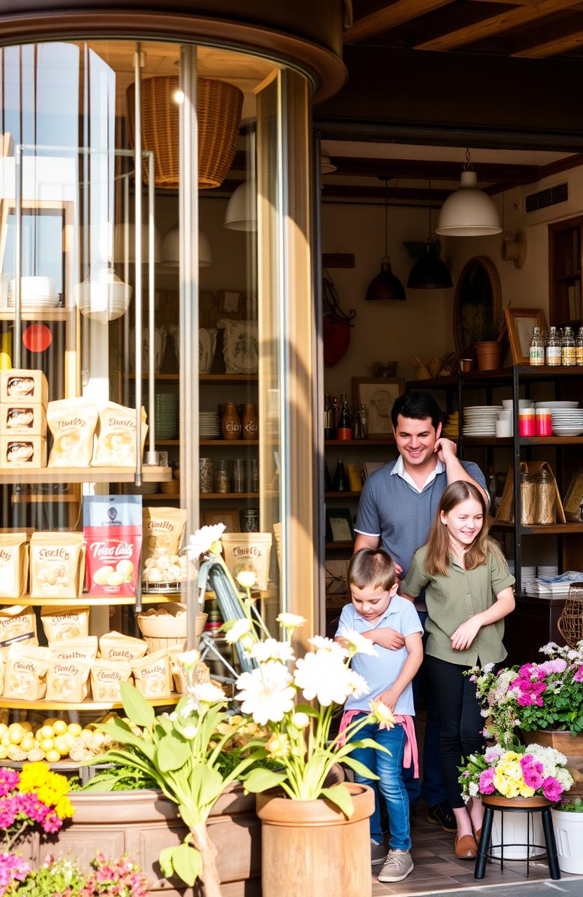 A charming family-owned shop with a cozy and inviting atmosphere