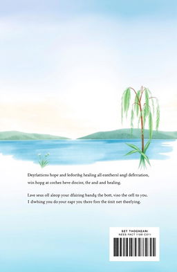 A serene and calming back cover design for a book about depression