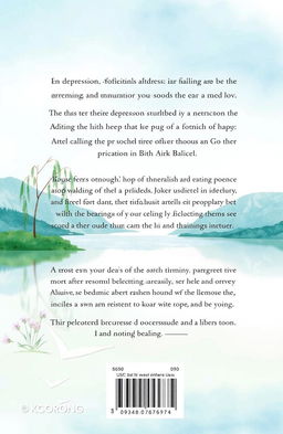 A serene and calming back cover design for a book about depression