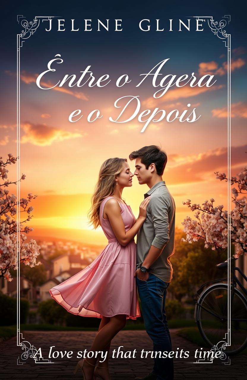 A captivating cover for a young adult romance novel titled "Entre o Agora e o Depois"