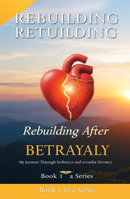 A powerful and inspiring book cover for 'Rebuilding After Betrayal: My Journey Through Infidelity and Divorce'