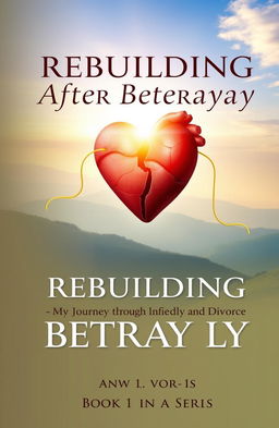 A powerful and inspiring book cover for 'Rebuilding After Betrayal: My Journey Through Infidelity and Divorce'