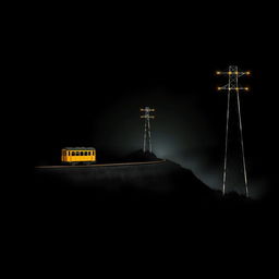 A black book cover featuring a side view of a dark, atmospheric scene