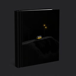 A black book cover featuring a side view of a dark, atmospheric scene