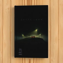 A black book cover (6 x 9 inches) featuring a side-view composition of a single-track railway running over a hill