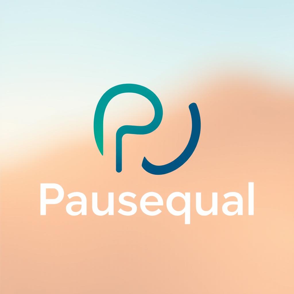 A modern and sleek logo design for a brand named 'Pausequal'