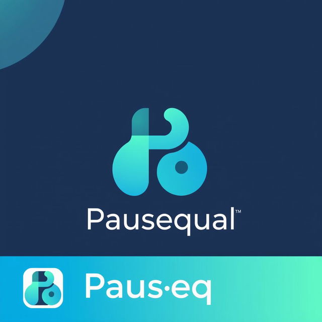 A modern and sleek logo design for a brand named 'Pausequal'