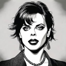 This is a high-quality digital art image that features a woman bearing a strong resemblance to actress Fairuza Balk