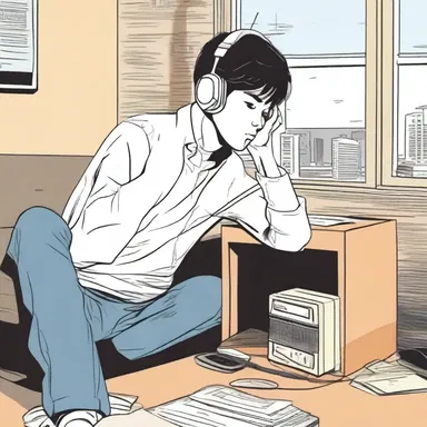 In the novel, the protagonist listens to the FM radio to unwind after a long day.
