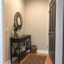 A small entryway, designed to create a welcoming atmosphere