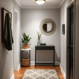 A small entryway, designed to create a welcoming atmosphere