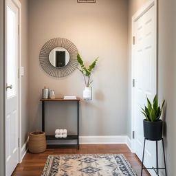 A small entryway, designed to create a welcoming atmosphere