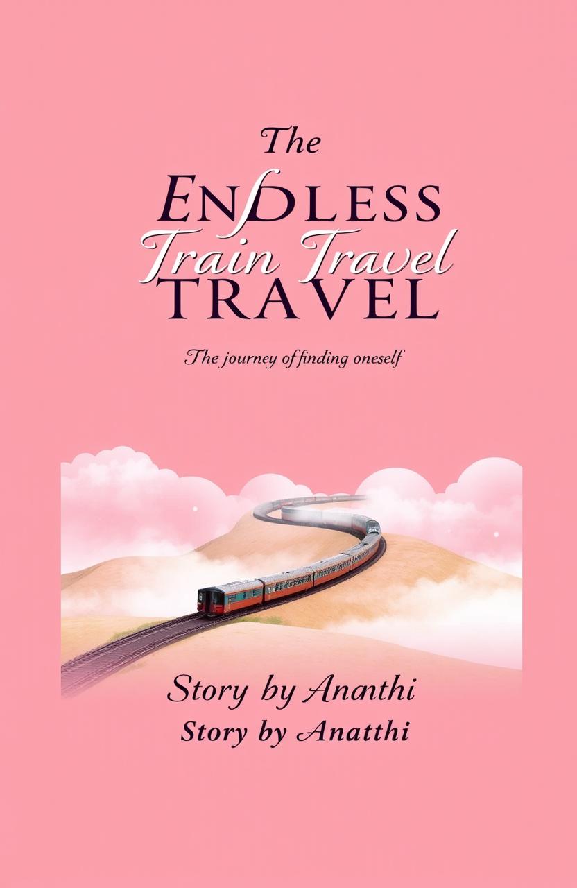 A beautiful book cover featuring an endless train winding through a dreamy landscape