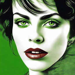 This high-quality digital art image features a woman bearing a strong resemblance to actress Fairuza Balk