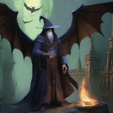 The novel is set in a faustian realm of wizards and dragons, where sorcerers make dark deals in their pursuit of forbidden knowledge.