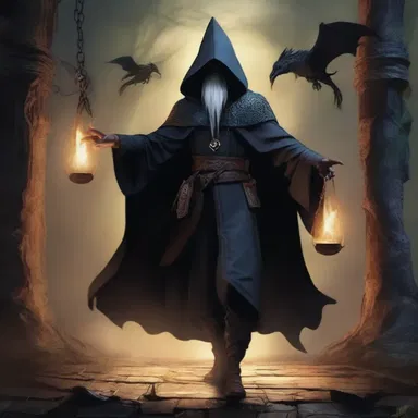 The novel is set in a faustian realm of wizards and dragons, where sorcerers make dark deals in their pursuit of forbidden knowledge.