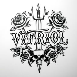 An old school black tattoo design featuring the acronym V