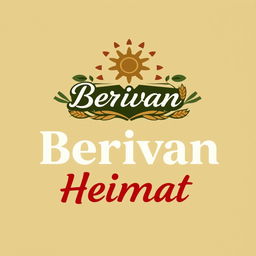 A logo design for a tea brand called 'Berivan Heimat', creatively blending Kurdish and German cultural elements