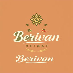 A logo design for a tea brand called 'Berivan Heimat', creatively blending Kurdish and German cultural elements