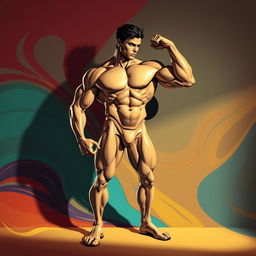 A sleek, stylized artistic depiction of an abstract representation of a male figure emphasizing masculinity and strength