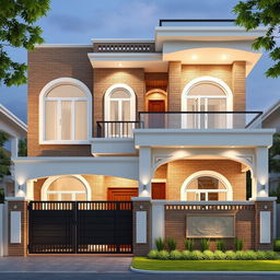 A visually stunning architectural design for a 2 Marla Pakistani home