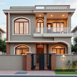 A visually stunning architectural design for a 2 Marla Pakistani home