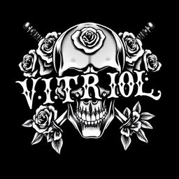 An old school black tattoo design featuring the acronym V