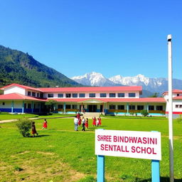 A serene view of Shree Bindhawasini Secondary School, located in Mandandeupur, Kavre