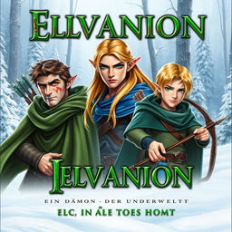 A fantasy book cover titled in green font: "Elvanion - Ein Dämon aus der Unterwelt"