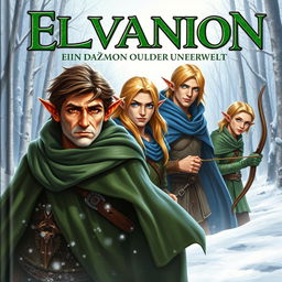 A fantasy book cover titled in green font: "Elvanion - Ein Dämon aus der Unterwelt"