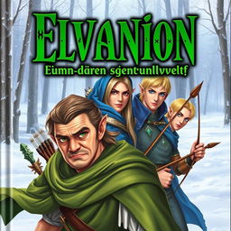 A fantasy book cover titled in green font: "Elvanion - Ein Dämon aus der Unterwelt"