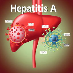 An educational and informative illustration featuring the viruses Hepatitis A and B