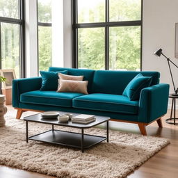 A stylish and contemporary sofa design featuring a sleek, minimalist silhouette