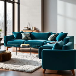 A stylish and contemporary sofa design featuring a sleek, minimalist silhouette